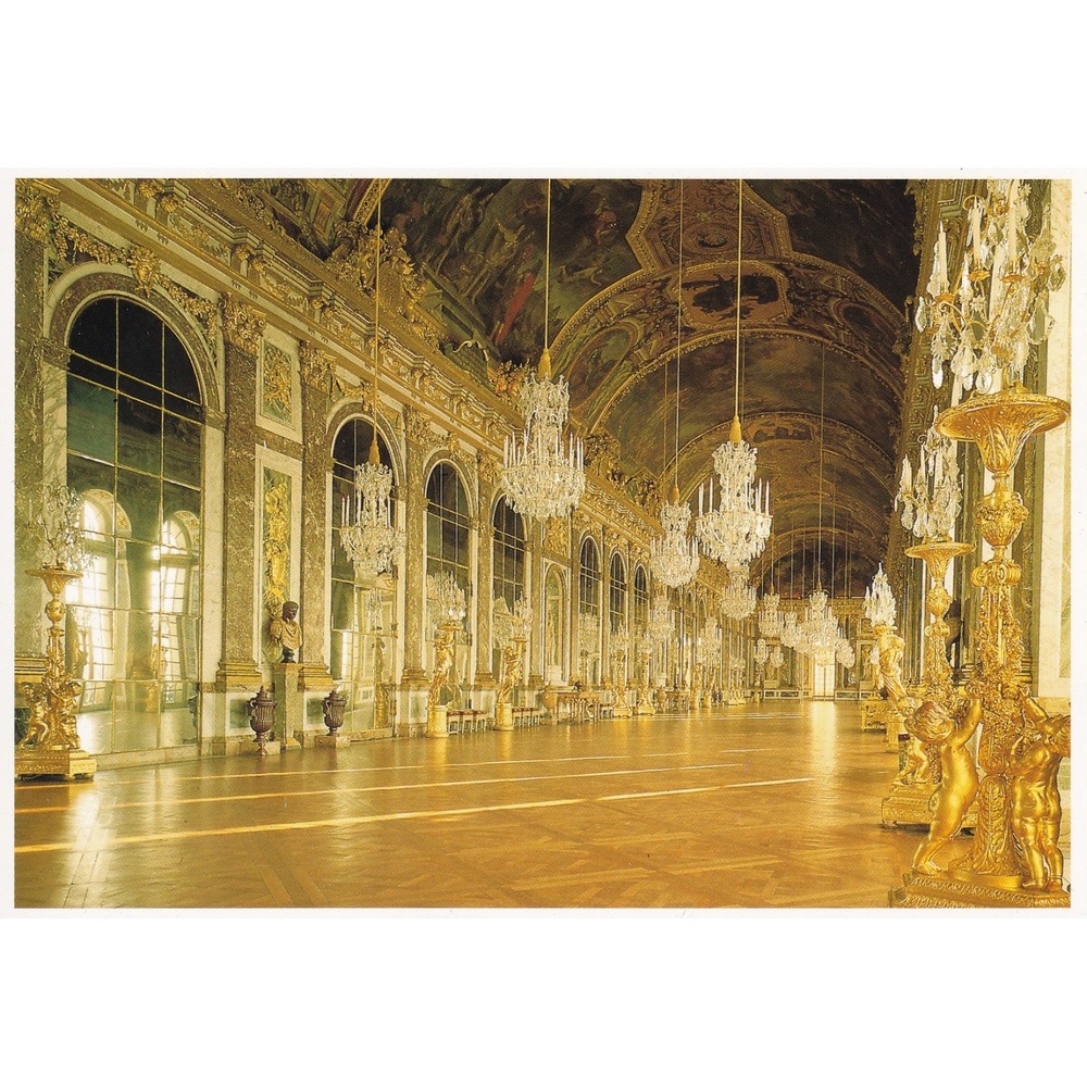 1991 Versailles Hall of Mirrors Postcard France Vintage Baroque Travel Unposted